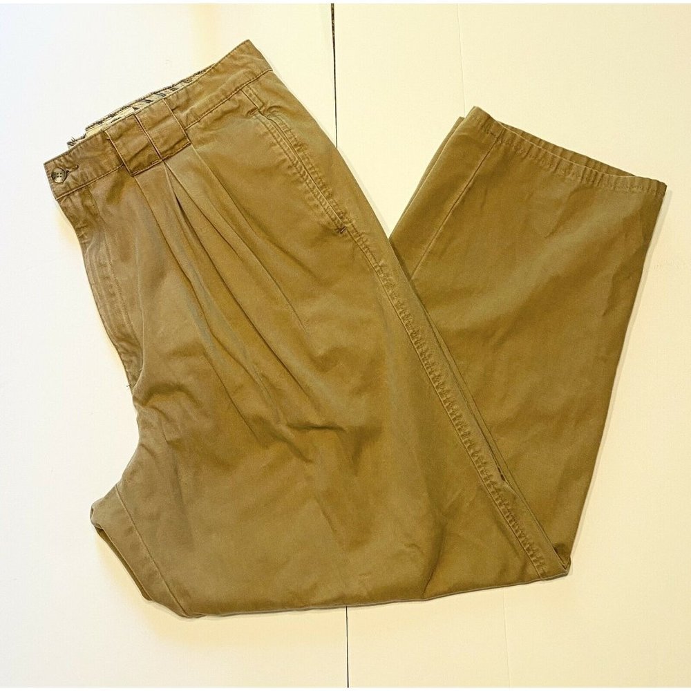 Vintage Eddie Bauer Tan Pleated Pants Men’s 40 X 32